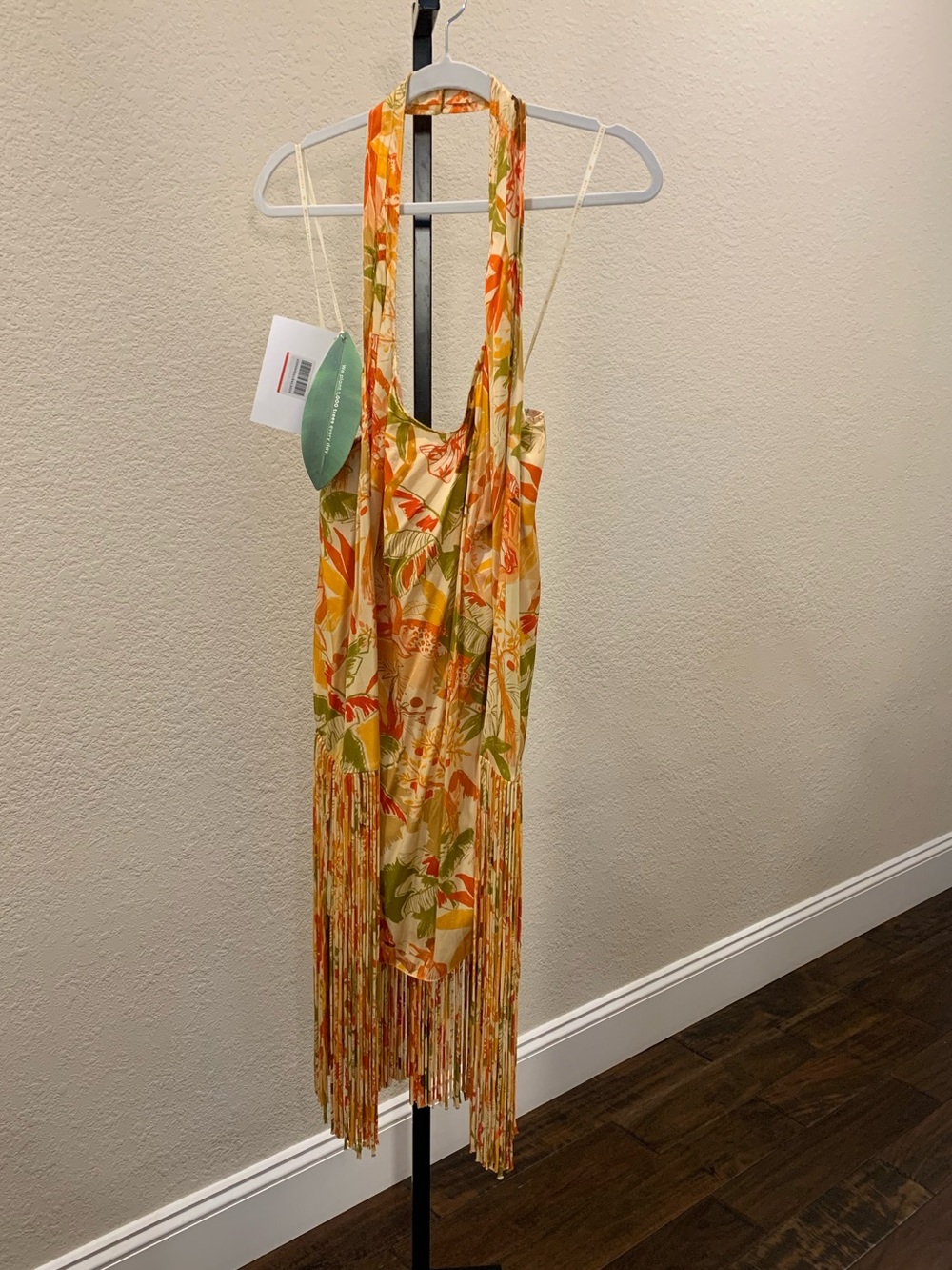 FARM Rio Fringe Leopard Forest Halter Mini Dress Size Small NEW - Picture 4 of 12